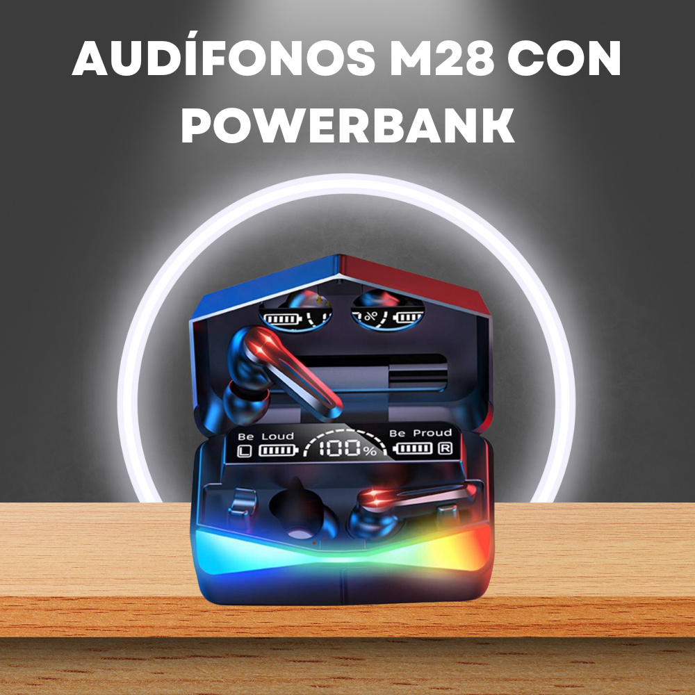 AUDÍFONOS M28 CON POWERBANK