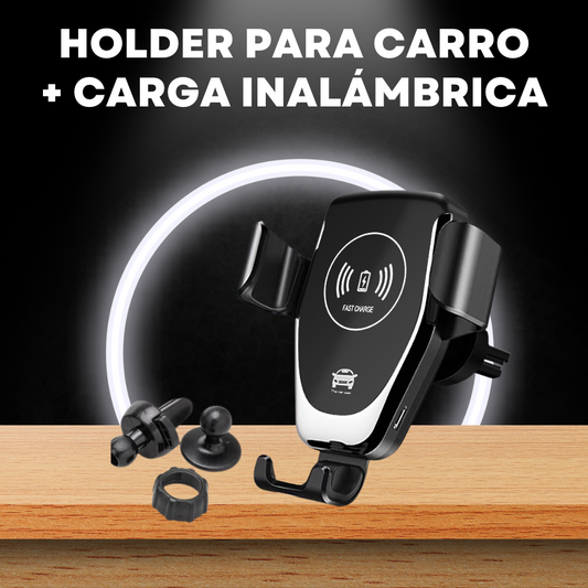 Holder para celular en el carro+carga inalámbrica