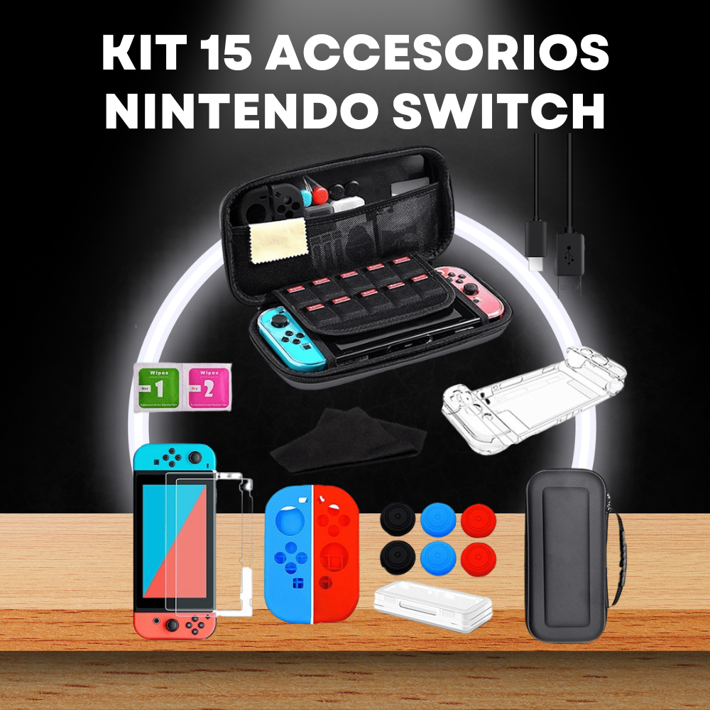 Kit 15 accesorios nintendo switch